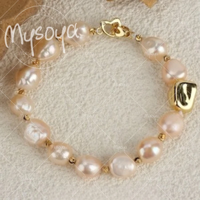 MYSOYA 9-11mm Coral Pink Baroque Freshwater Pearl Bracelet with Gift Box, Gift for Him/ Her, for Birthday/ Wedding Gift A0377
MYSOYA 9-11mm Coral Pink Baroque Freshwater Pearl Bracelet with Gift Box, Gift for Him/ Her, for Birthday/ Wedding Gift A0377