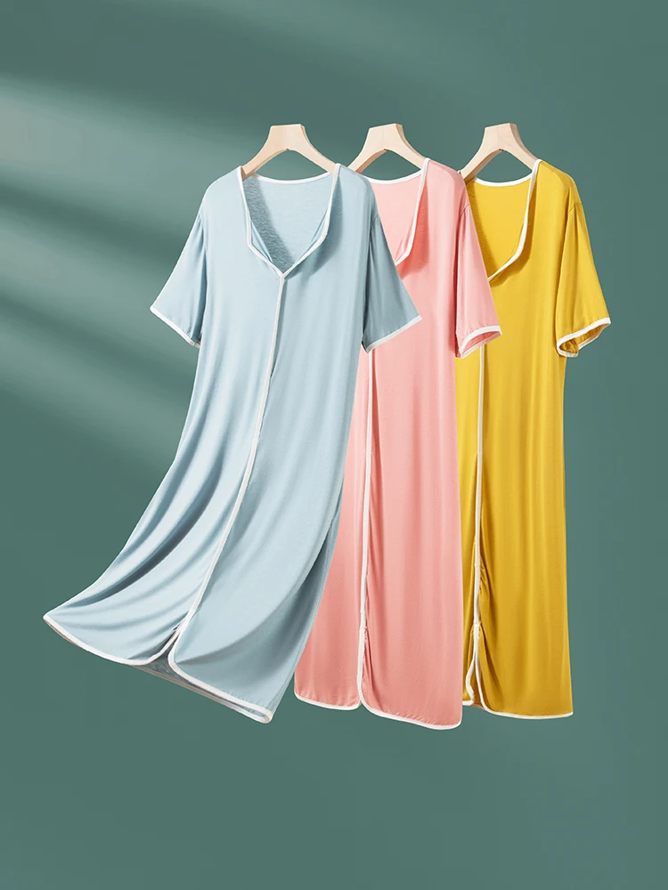 plus Size Modal Sleep Dress Summer Thin Collar Home Dress Can Be Worn outside Mid-Length Slimming Sleepwear for Women
plus Size Modal Sleep Dress Summer Thin Collar Home Dress Can Be Worn outside Mid-Length Slimming Sleepwear for Women