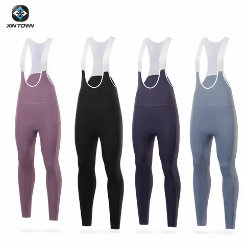 XINTOWN Women Cycling Bib Tights Long Pants Breathable Quick Dry Road Bike Bib Trousers High Stretch MTB Cycling Leggings
