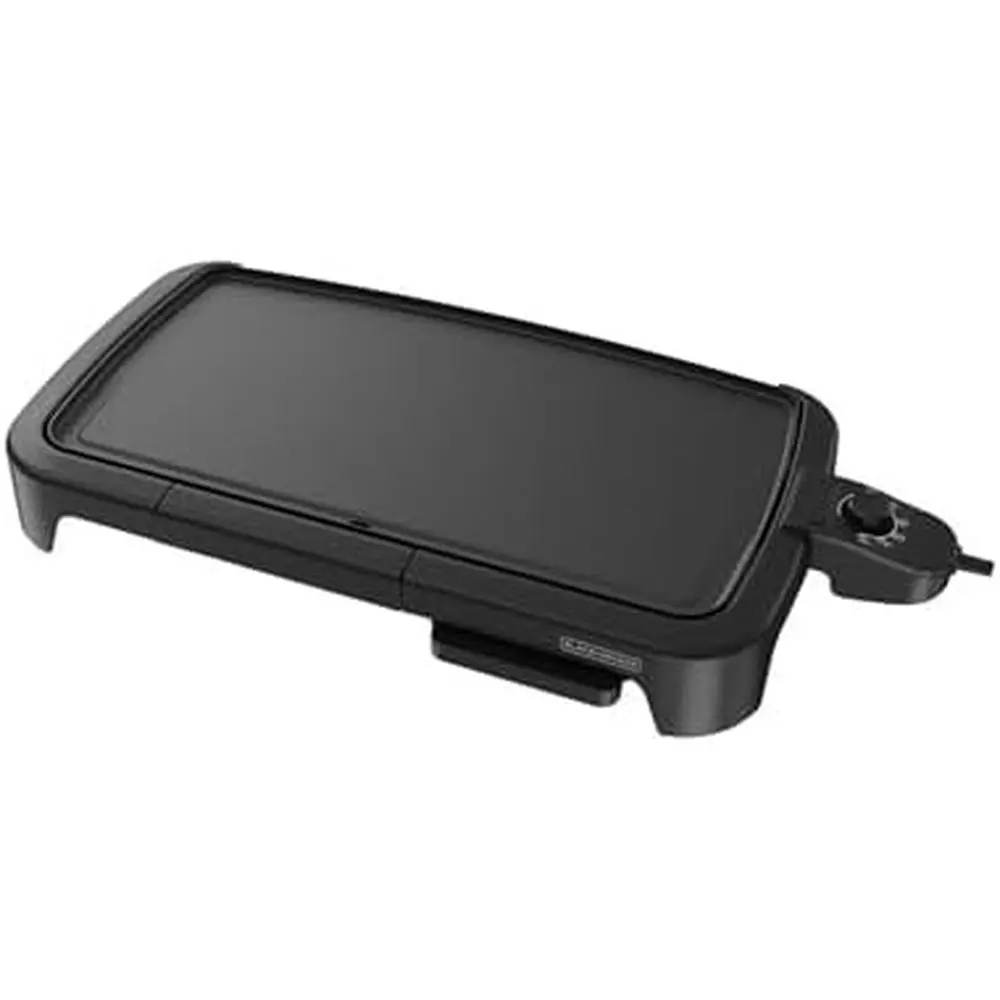 8-Serving Electric Griddle with Non-Stick Surface, Warming Tray, and Removable Drip Tray for Family Cooking
8-Serving Electric Griddle with Non-Stick Surface, Warming Tray, and Removable Drip Tray for Family Cooking