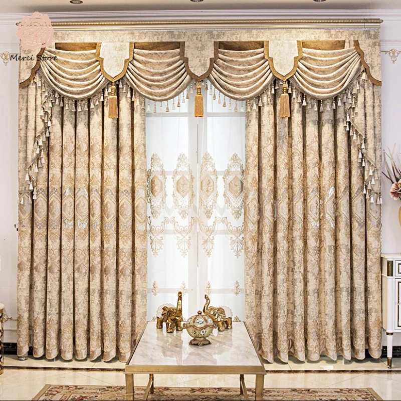 High-end Chenille Curtains for Living Dining Room European-style Embroidered Light Luxury Custom Curtains for Bedroom Villa
High-end Chenille Curtains for Living Dining Room European-style Embroidered Light Luxury Custom Curtains for Bedroom Villa