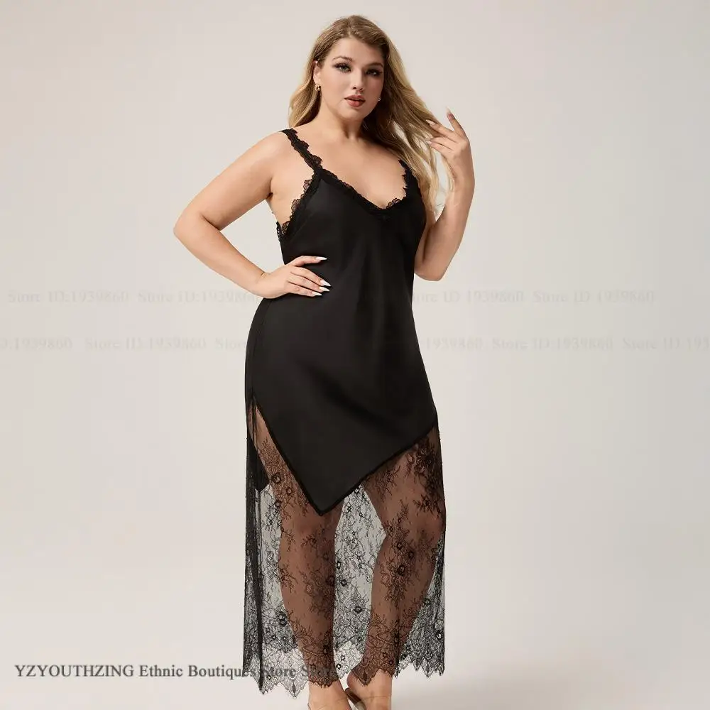 Big Size Female Nightgown Lingerie Temptation Perspective Lace Nightdress Nightie Sexy Satin Chemise Sleepwear Homewear 3XL-5XL
Big Size Female Nightgown Lingerie Temptation Perspective Lace Nightdress Nightie Sexy Satin Chemise Sleepwear Homewear 3XL-5XL