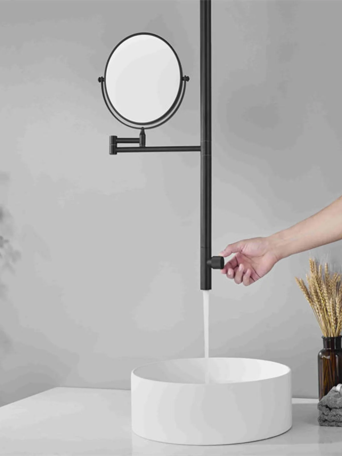 All-copper ceiling concealed faucet, high-end minimalist art style, with makeup mirror, waterdrop, basin faucet
All-copper ceiling concealed faucet, high-end minimalist art style, with makeup mirror, waterdrop, basin faucet
