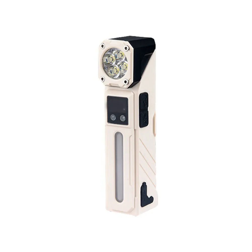 Handheld High Power LED Flashlight Portable Rechargeable Work Lamp Digital Display Magnetic RGB Torch Fishing