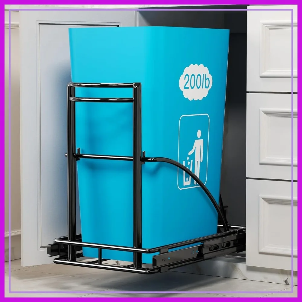 Under Sink Trash Can Pull Out 7-13Gal 50Qt Black, Sliding Garbage Can Under Counter, No Can Include
Under Sink Trash Can Pull Out 7-13Gal 50Qt Black, Sliding Garbage Can Under Counter, No Can Include