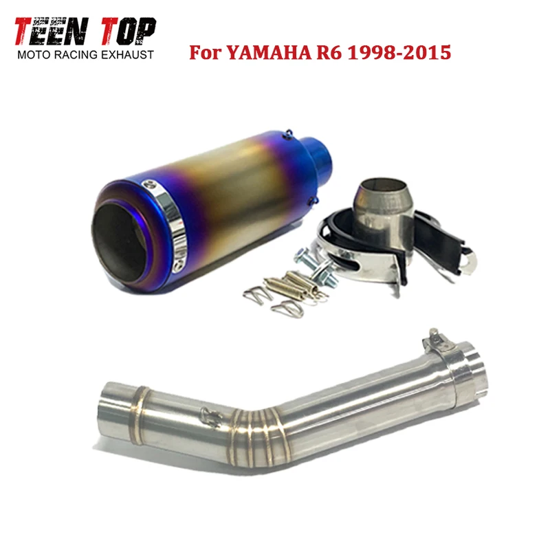 Для Yamaha R6 надеваемый глушитель MYZF-R6 1998-2005, модифицированная выхлопная труба для побега, 245 мм, гоночный колено, соединение 51 мм, средняя трубка
Для Yamaha R6 надеваемый глушитель MYZF-R6 1998-2005, модифицированная выхлопная труба для побега, 245 мм, гоночный колено, соединение 51 мм, средняя трубка