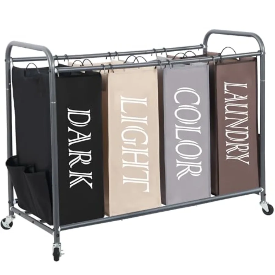 Laundry Sorter, 47.8 Gal 181 L Laundry Hamper with Wheels, Clothes Divider Basket Sorter, Clothes Separator Hamper Cart with Wh
Laundry Sorter, 47.8 Gal 181 L Laundry Hamper with Wheels, Clothes Divider Basket Sorter, Clothes Separator Hamper Cart with Wh