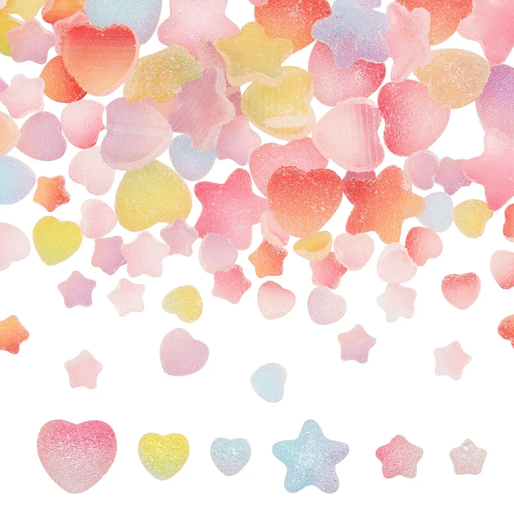 120Pcs Two Tone Glitter Plastic Cabochons Cute Heart Star Shape Flatback Spacers for Scrapbook DIY Hairpins Jewelry Nail Decor
120Pcs Two Tone Glitter Plastic Cabochons Cute Heart Star Shape Flatback Spacers for Scrapbook DIY Hairpins Jewelry Nail Decor