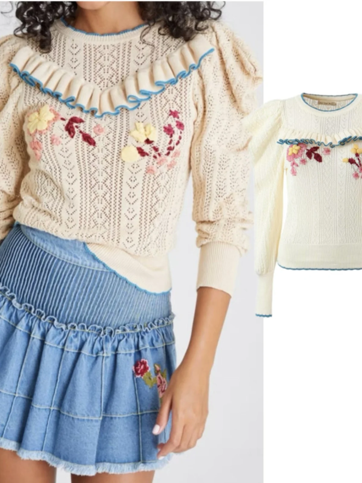 Handmade Embroidered Floral Wooden Ear Collar Knitted Sweater Women's Overhead Autumn Winter Tawny Color Anti-Aging Vintage H...
Handmade Embroidered Floral Wooden Ear Collar Knitted Sweater Women's Overhead Autumn Winter Tawny Color Anti-Aging Vintage H...