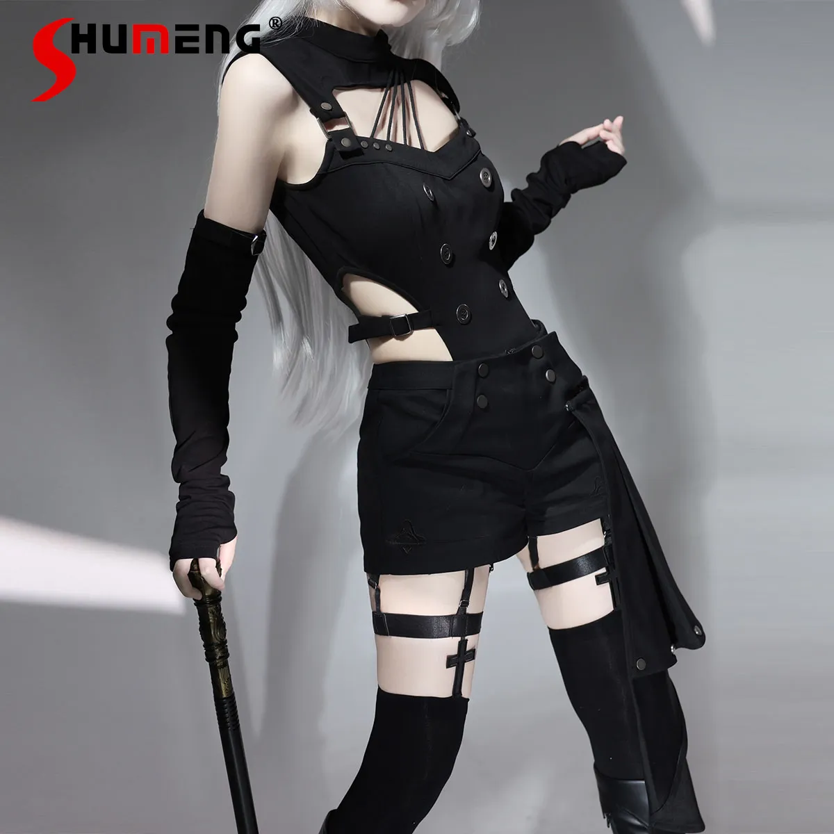 Original Gothic Dark Shorts Set Summer New 2026 Women's Vintage Sweet Cool Lolita Cos Clothing Sleeveless Top and Shorts Outfit
Original Gothic Dark Shorts Set Summer New 2026 Women's Vintage Sweet Cool Lolita Cos Clothing Sleeveless Top and Shorts Outfit