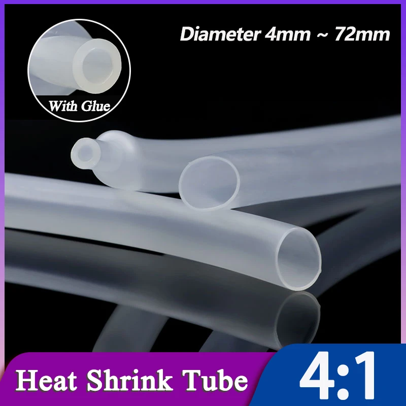 4:1 Heat Shrink Tube With Glue Transparent Φ4 6 8 12 16 20 24 32 40 52mm Dual Wall Thermoretractile Tube Cable Protector Sleeve
4:1 Heat Shrink Tube With Glue Transparent Φ4 6 8 12 16 20 24 32 40 52mm Dual Wall Thermoretractile Tube Cable Protector Sleeve
