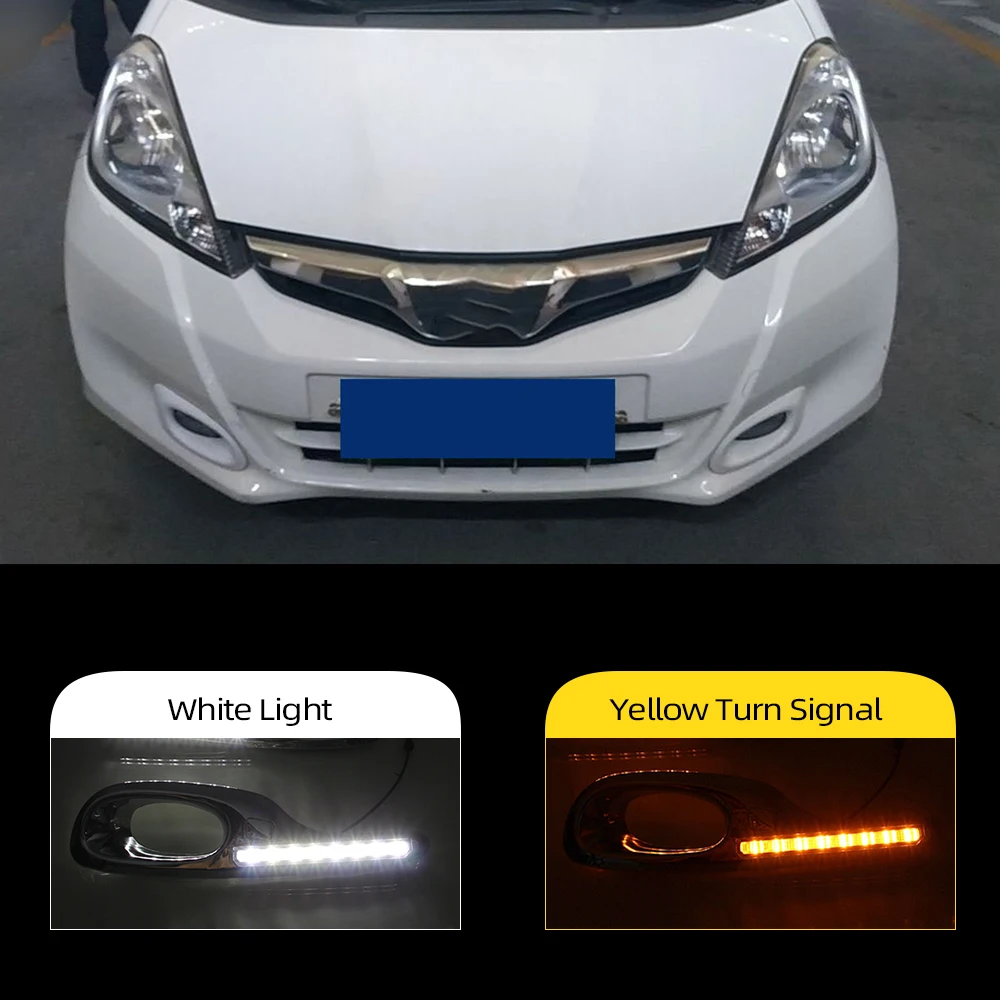 Car LED Daytime Running Lights For Honda Jazz fit 2011 2012 2013 DRL Fog lamp driving lamp with Yellow turn signal light
Car LED Daytime Running Lights For Honda Jazz fit 2011 2012 2013 DRL Fog lamp driving lamp with Yellow turn signal light