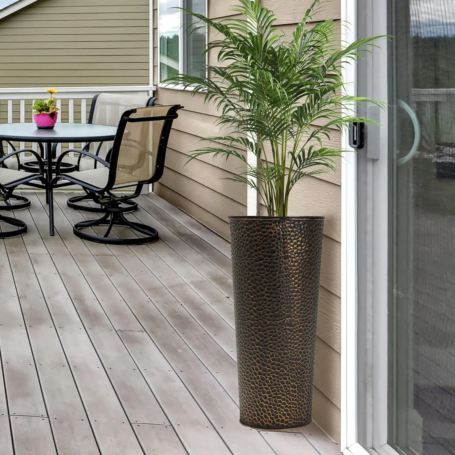 2-Pack 25" H. Metal Planter with 2X Inside Pots -Hand-Hammered Texture Tall Cone Plant Pots - Large Handcrafted Black Flower Pot
2-Pack 25" H. Metal Planter with 2X Inside Pots -Hand-Hammered Texture Tall Cone Plant Pots - Large Handcrafted Black Flower Pot