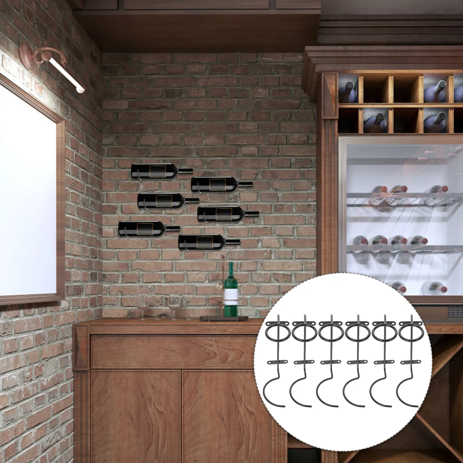 6Pcs Metal Wall Mounted Wine Rack Organizer for Red Wine Bottles Storage Display Holder in Kitchen Dining Room Bar Cellar
6Pcs Metal Wall Mounted Wine Rack Organizer for Red Wine Bottles Storage Display Holder in Kitchen Dining Room Bar Cellar