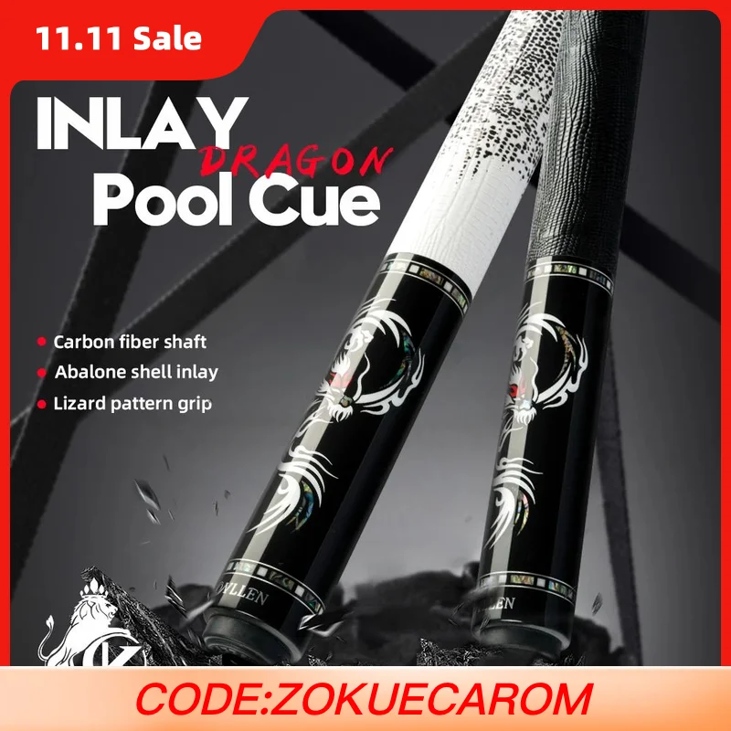 KONLLEN Carbon Fiber Pool Cue Stick with Real Inlay Leather Grip Kit 12.5mm tip with Extension for professional billiard cue
KONLLEN Carbon Fiber Pool Cue Stick with Real Inlay Leather Grip Kit 12.5mm tip with Extension for professional billiard cue