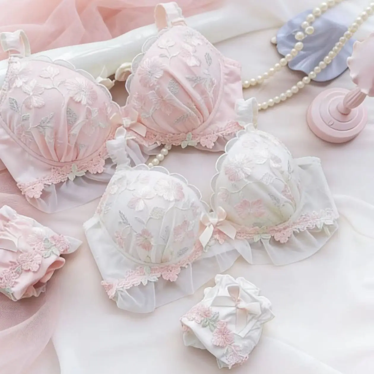 Long-Term Comfortable Student Bra Set Cute Embroidery Gathered Supportive Underwear Sponge Cup Four Seasons Polyester Crotch
Long-Term Comfortable Student Bra Set Cute Embroidery Gathered Supportive Underwear Sponge Cup Four Seasons Polyester Crotch