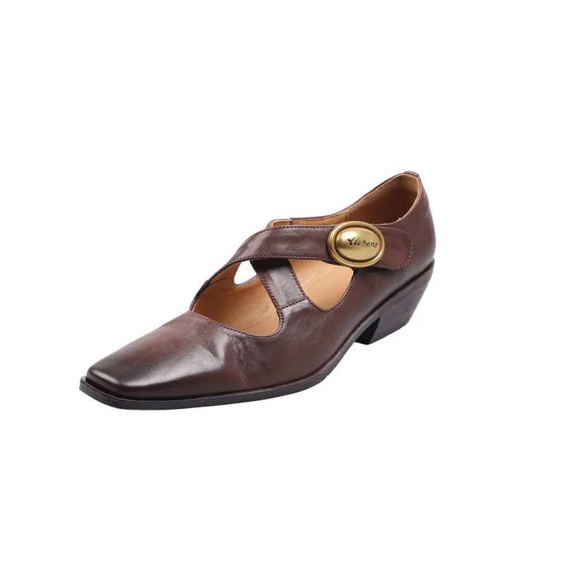 Women Pumps Cow Leather Metal Shoes Woman Square Toe Mary Jane Spring Autumn Pumps On Thick Heel Handmade Retro Pumps
Women Pumps Cow Leather Metal Shoes Woman Square Toe Mary Jane Spring Autumn Pumps On Thick Heel Handmade Retro Pumps