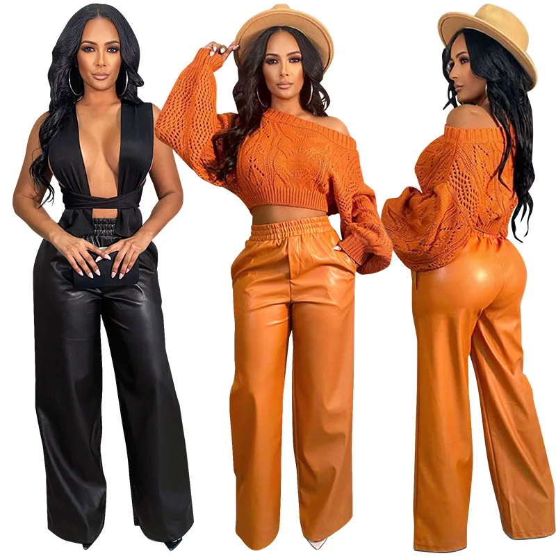 Autumn Black Wide Leg Pants Women 2022 Spring Loose High Waist Casual Streetwear Fashion PU Lady Trousers
Autumn Black Wide Leg Pants Women 2022 Spring Loose High Waist Casual Streetwear Fashion PU Lady Trousers