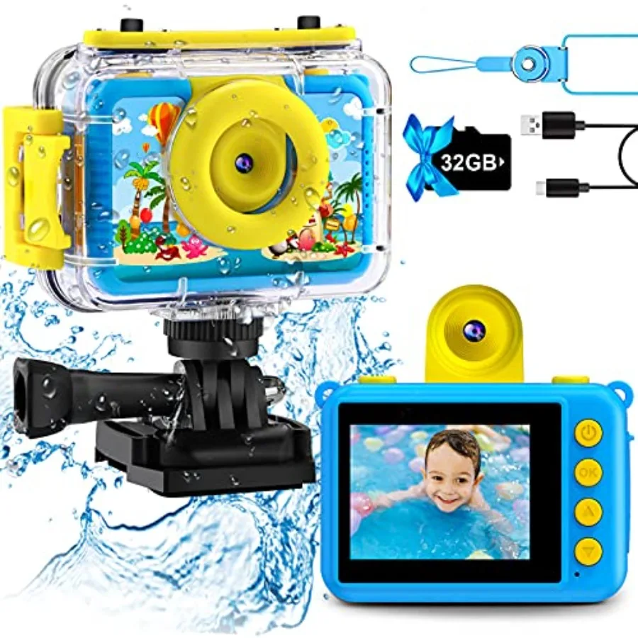 Pool Toy and Underwater Camera 99Feet Waterproof Kid Action Camera 1080P Videoand20MP Photo with Flip Lens Includes 32GB Card f
Pool Toy and Underwater Camera 99Feet Waterproof Kid Action Camera 1080P Videoand20MP Photo with Flip Lens Includes 32GB Card f