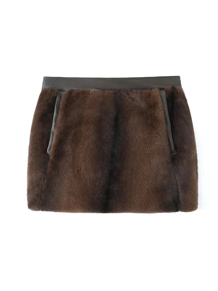 Willshela Women Fashion Faux Fur Brown Side Zipper Mini Skirt Vintage High Waist Female Chic Lady Skirts
Willshela Women Fashion Faux Fur Brown Side Zipper Mini Skirt Vintage High Waist Female Chic Lady Skirts