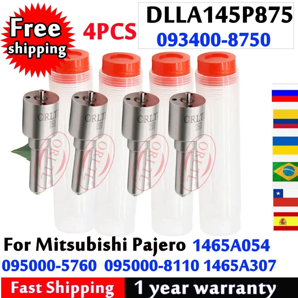 4PCS DLLA145P875 093400-8750 Common Rail Injector Nozzle For Mitsubishi Pajero 095000-8110 1465A307 1465A054 095000-5760 ORLTL
4PCS DLLA145P875 093400-8750 Common Rail Injector Nozzle For Mitsubishi Pajero 095000-8110 1465A307 1465A054 095000-5760 ORLTL