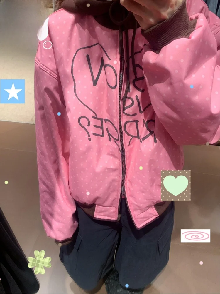 Хлопковая куртка с капюшоном в горошек и логотипом в стиле ретро, женская осенне-зимняя теплая верхняя одежда Fem Top
Хлопковая куртка с капюшоном в горошек и логотипом в стиле ретро, женская осенне-зимняя теплая верхняя одежда Fem Top