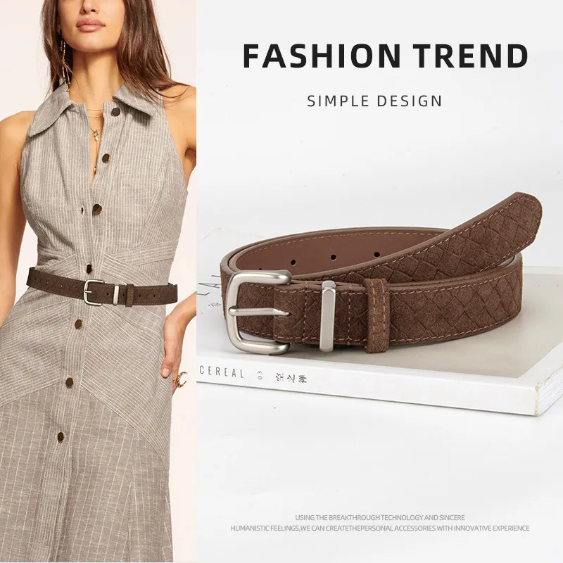 Ремень из натуральной кожи унисекс с ромбовидным дизайном, модное брючное платье из воловьей кожи с матовым анти-бархатным ремнем в стиле ретро
Ремень из натуральной кожи унисекс с ромбовидным дизайном, модное брючное платье из воловьей кожи с матовым анти-бархатным ремнем в стиле ретро