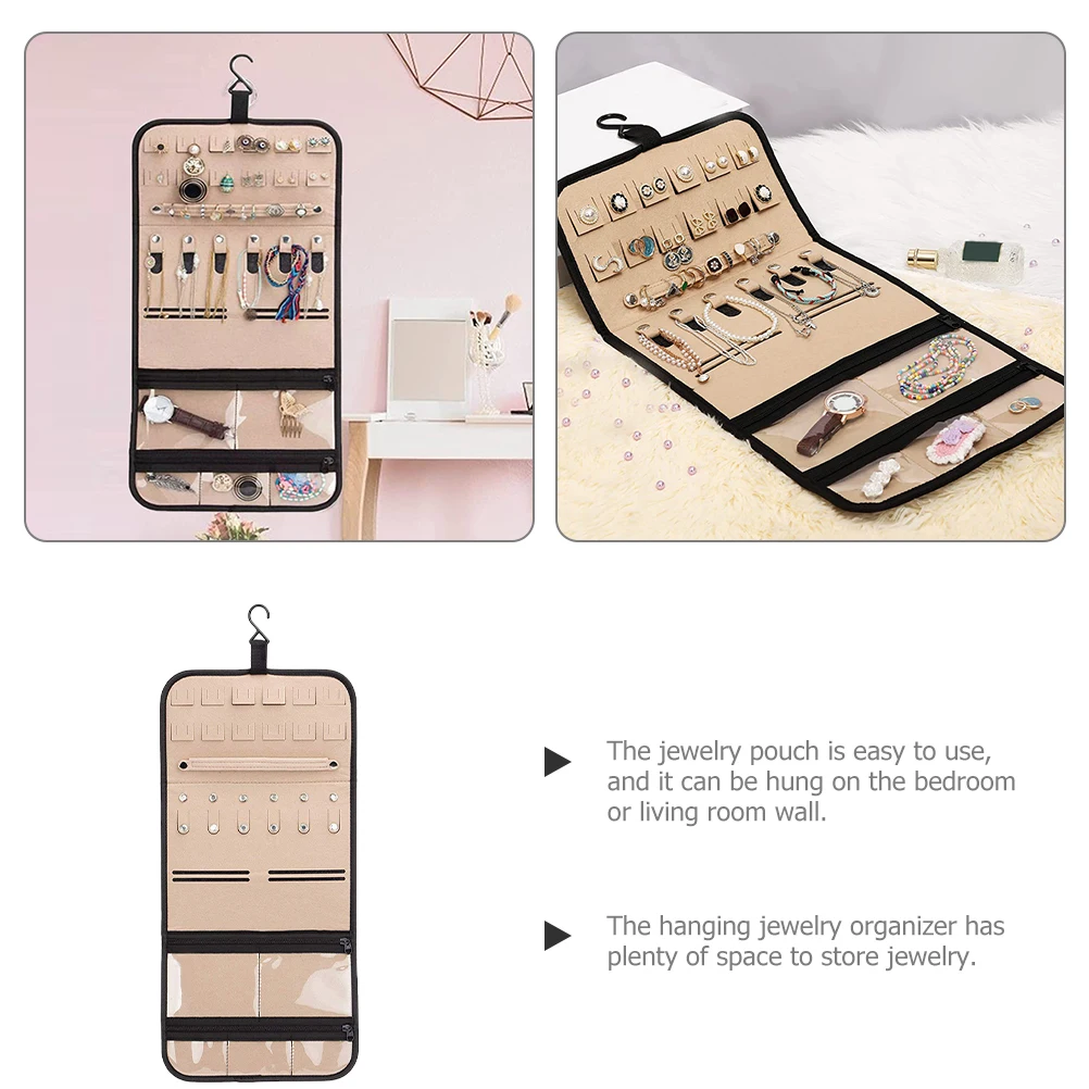 Bracelet and Necklace Holder Jewelry Hanging Organiser Storage Organizer Travel Organizing Bag
Bracelet and Necklace Holder Jewelry Hanging Organiser Storage Organizer Travel Organizing Bag