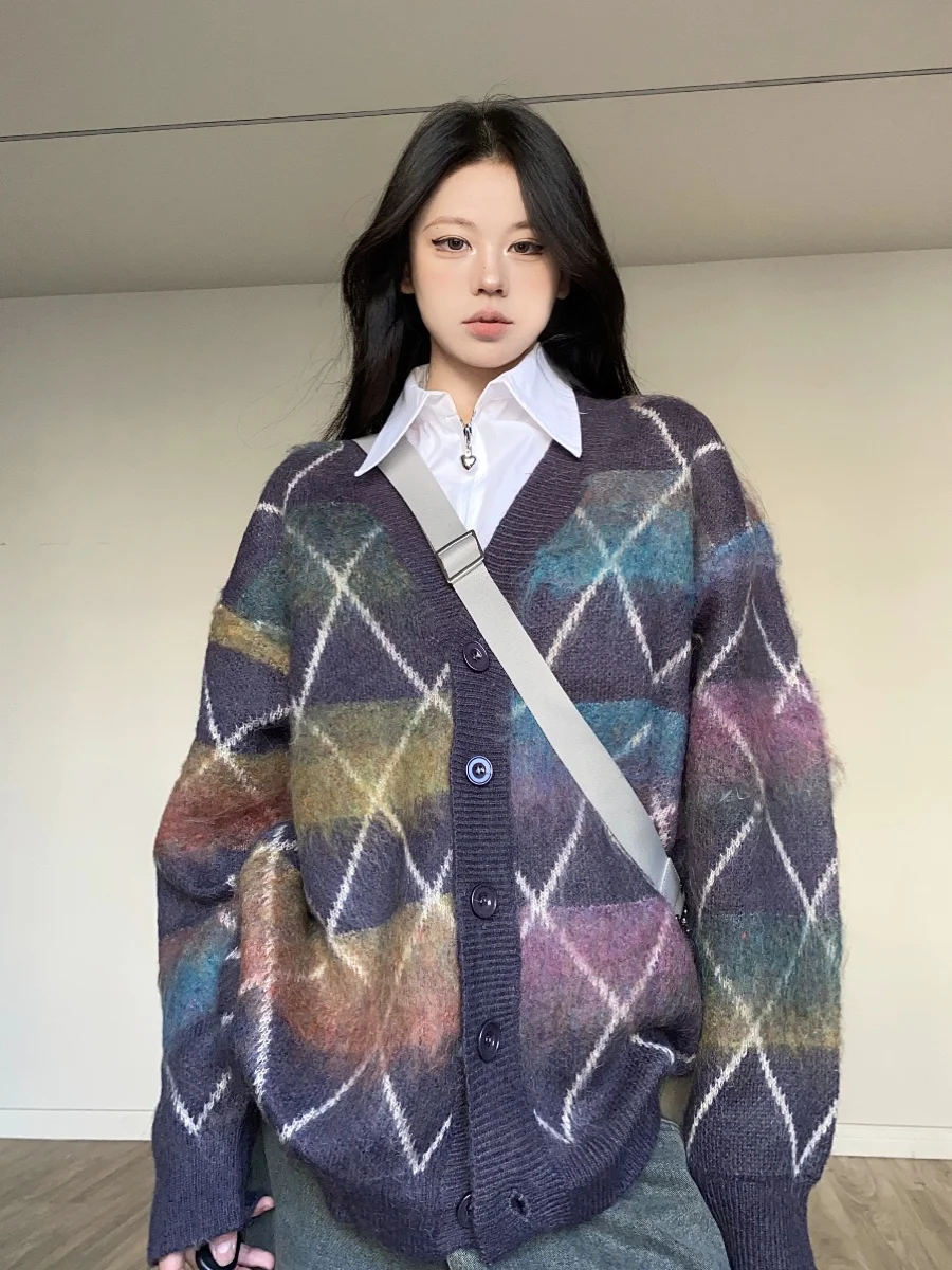 BabyStudios Autumn Winter Loose Women's Knitted Sweater Cardigan Color Blo V-Ne Long Sve Street Sle Faion
BabyStudios Autumn Winter Loose Women's Knitted Sweater Cardigan Color Blo V-Ne Long Sve Street Sle Faion