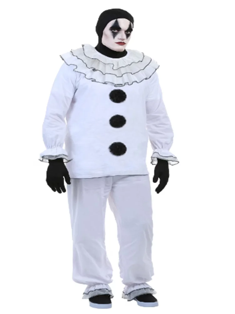 Anime Pierrot Clown Cosplay Costume Man Terror Performance Stage Show Halloween Carnival Party Outfit
Anime Pierrot Clown Cosplay Costume Man Terror Performance Stage Show Halloween Carnival Party Outfit