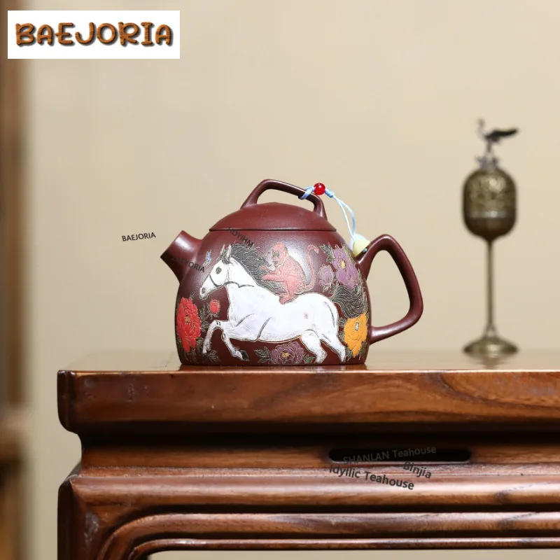 330ml Authentic Yixing Purple Clay Teapots Famous Master Handmade Qin Quan Pot Raw Ore Stone Red Mud Kettle Zisha Tea Set Craft
330ml Authentic Yixing Purple Clay Teapots Famous Master Handmade Qin Quan Pot Raw Ore Stone Red Mud Kettle Zisha Tea Set Craft