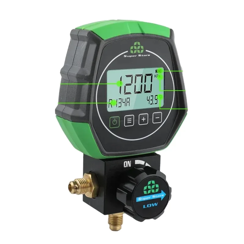Electronic Fluoride Gauge Digital Display Manifold Tester Refrigerant Vacuum Pressure Air Conditioning Leak Detection
Electronic Fluoride Gauge Digital Display Manifold Tester Refrigerant Vacuum Pressure Air Conditioning Leak Detection