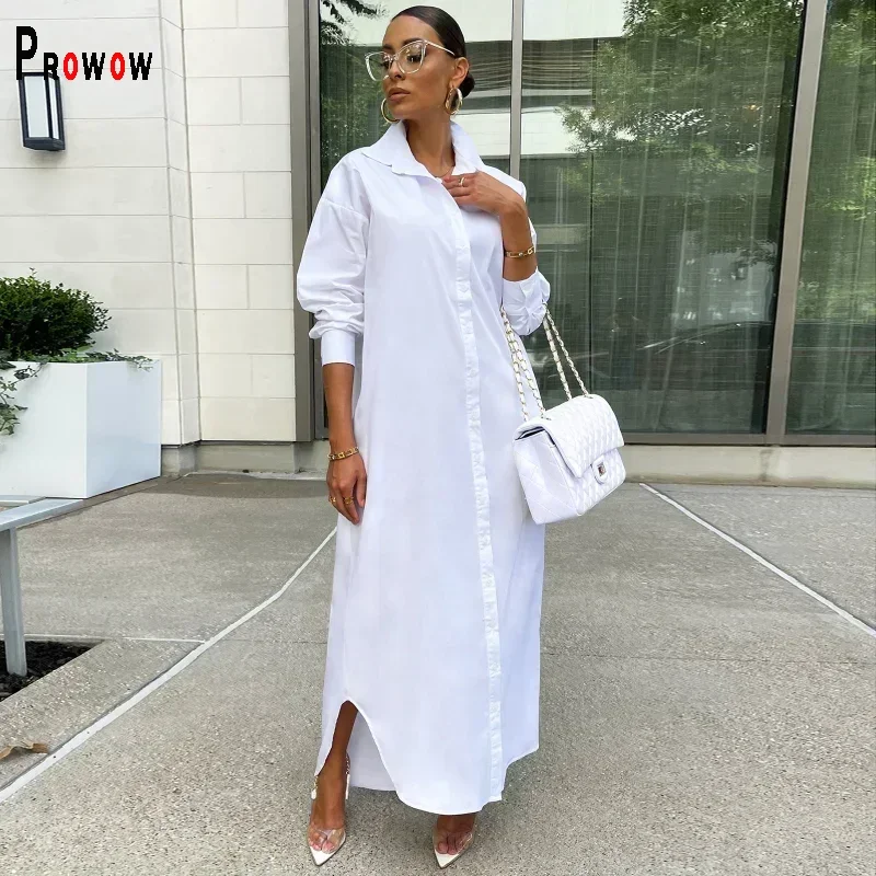 Prowow Women Long Dress Single Breasted Blouses Lady Office Clothing 2024 Turn-down Collar Loose Outfits Solid Color Vestidos
Prowow Women Long Dress Single Breasted Blouses Lady Office Clothing 2024 Turn-down Collar Loose Outfits Solid Color Vestidos