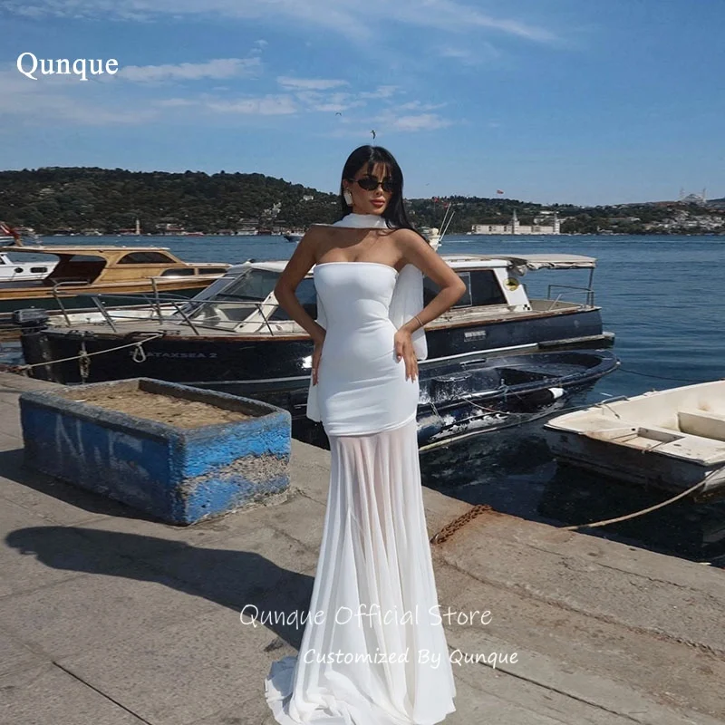 Qunque See Through Chiffon Wedding Dresses 2026 Strapless Mermaid Evening Dresses Ribbons Long Vestido De Novia Boda Customized
Qunque See Through Chiffon Wedding Dresses 2026 Strapless Mermaid Evening Dresses Ribbons Long Vestido De Novia Boda Customized