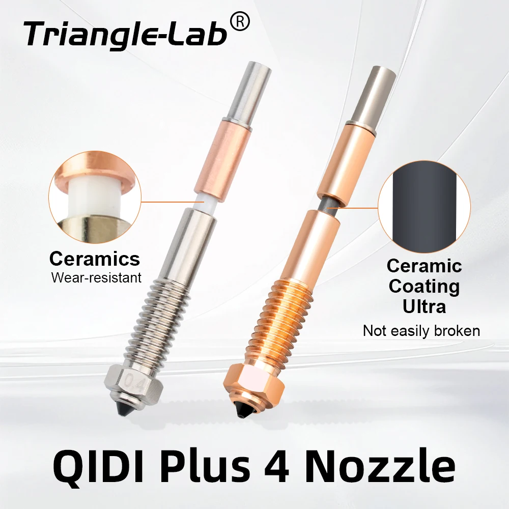 Trianglelab QIDI Plus4 Биметаллическое сопло Интеграция керамической изоляции для быстрого удаления и очень легкой замены
Trianglelab QIDI Plus4 Биметаллическое сопло Интеграция керамической изоляции для быстрого удаления и очень легкой замены