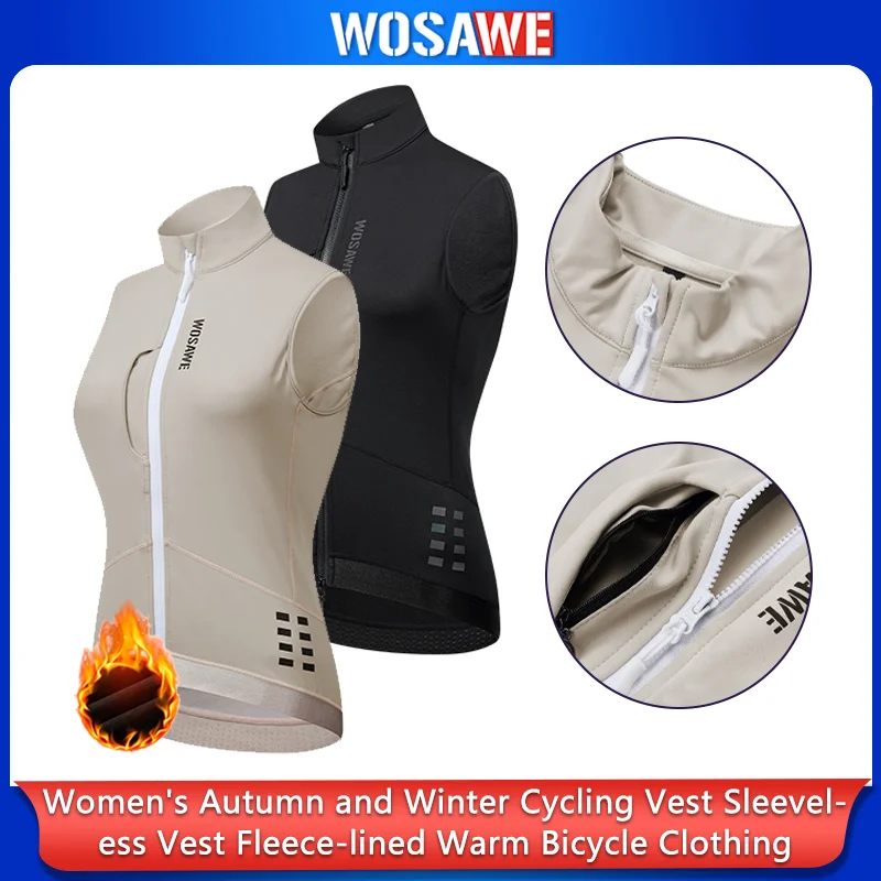 WOSAWE Women's Autumn Cycling Vest Winter Sleeveless Waistcoat Fleece Warm Vest Ladies Bike Clothing Bicycle Mtb Coat YKK zipper
WOSAWE Women's Autumn Cycling Vest Winter Sleeveless Waistcoat Fleece Warm Vest Ladies Bike Clothing Bicycle Mtb Coat YKK zipper