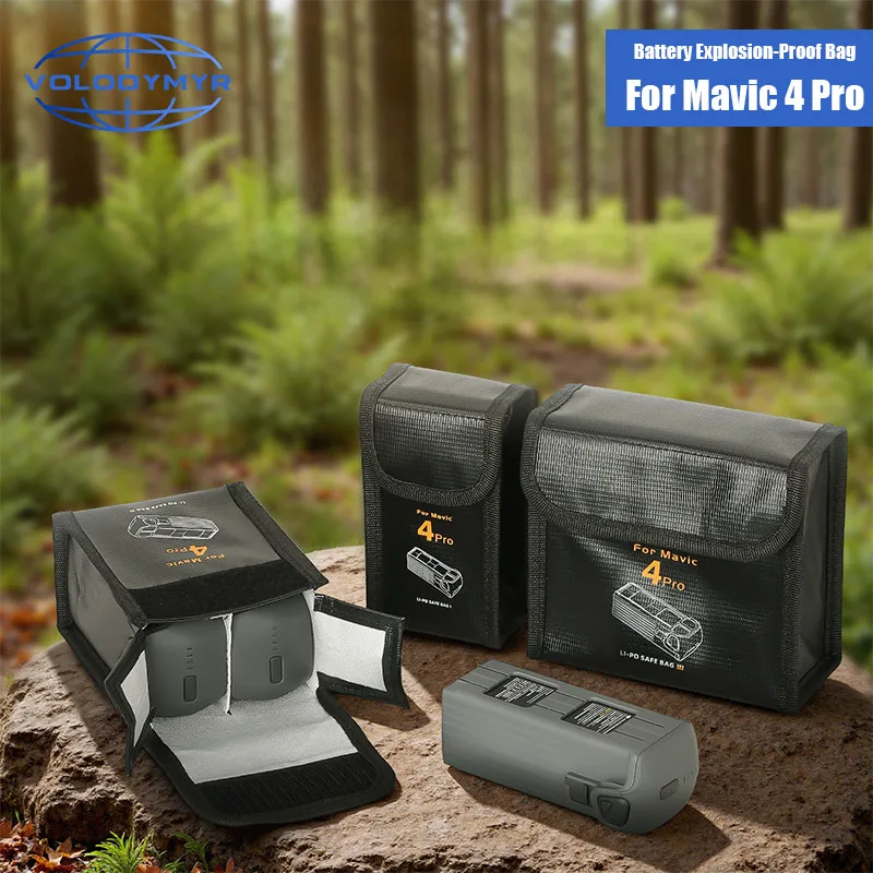 VOLODYMYR Battery Storage Bag for DJI Mavic 4 Pro Battery Case Explosion-proof Safe Fireproof Protective Radiation Protection
VOLODYMYR Battery Storage Bag for DJI Mavic 4 Pro Battery Case Explosion-proof Safe Fireproof Protective Radiation Protection