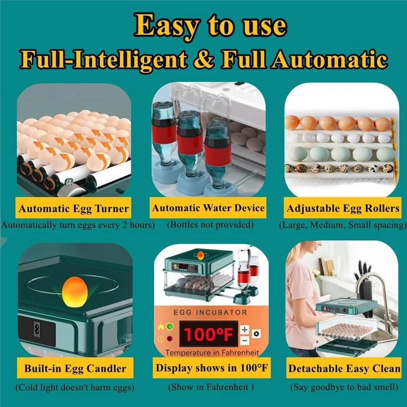 ABDJ-Automatic Intelligent Hatching Machine Automatic Egg Incubator 15 Eggs With Turner Candler Temperature Control
ABDJ-Automatic Intelligent Hatching Machine Automatic Egg Incubator 15 Eggs With Turner Candler Temperature Control