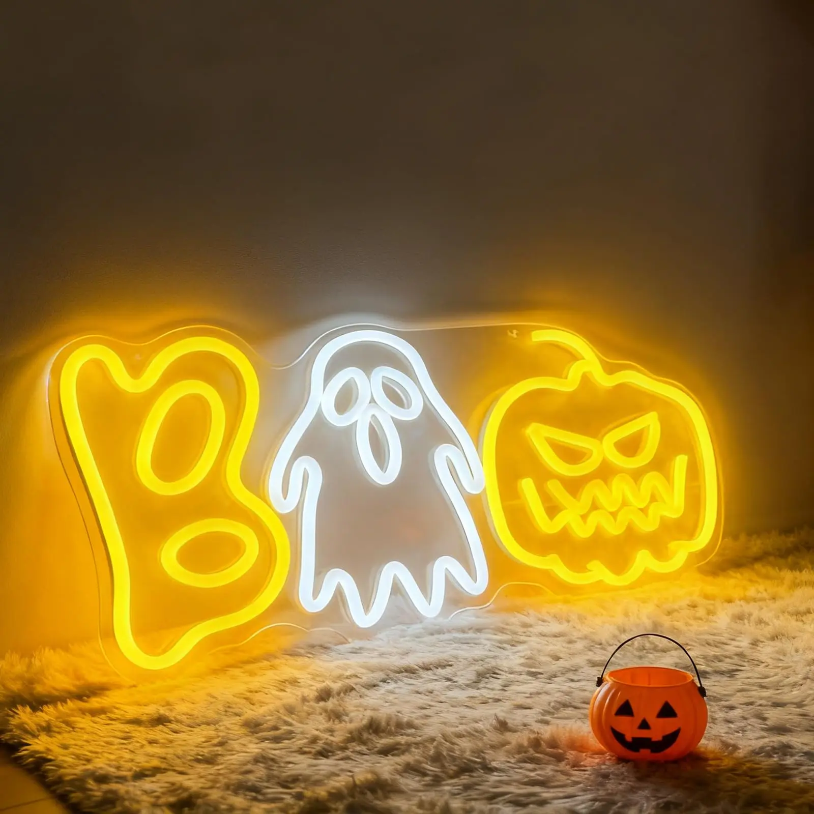 BOO Ghost LED Neon Sign, Decorative Neon Light for Home Bedroom Ghost Theme Spooky Festive Party Decor Wall Table Light Up Sign
BOO Ghost LED Neon Sign, Decorative Neon Light for Home Bedroom Ghost Theme Spooky Festive Party Decor Wall Table Light Up Sign