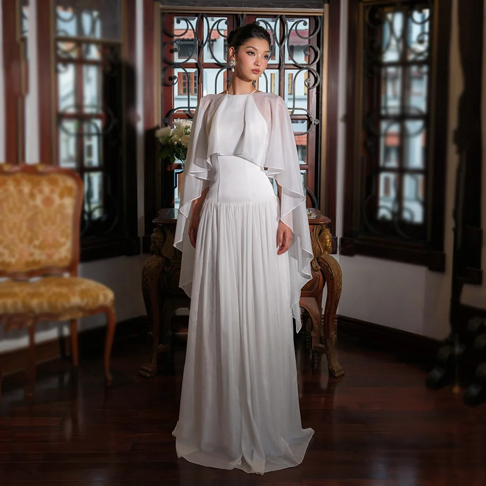 Elegant Wedding Dresses For Women Cape Halter Cloak Sleeveless Boho Bridal Gowns Robe De Mariée Customized Wedding Gown
Elegant Wedding Dresses For Women Cape Halter Cloak Sleeveless Boho Bridal Gowns Robe De Mariée Customized Wedding Gown