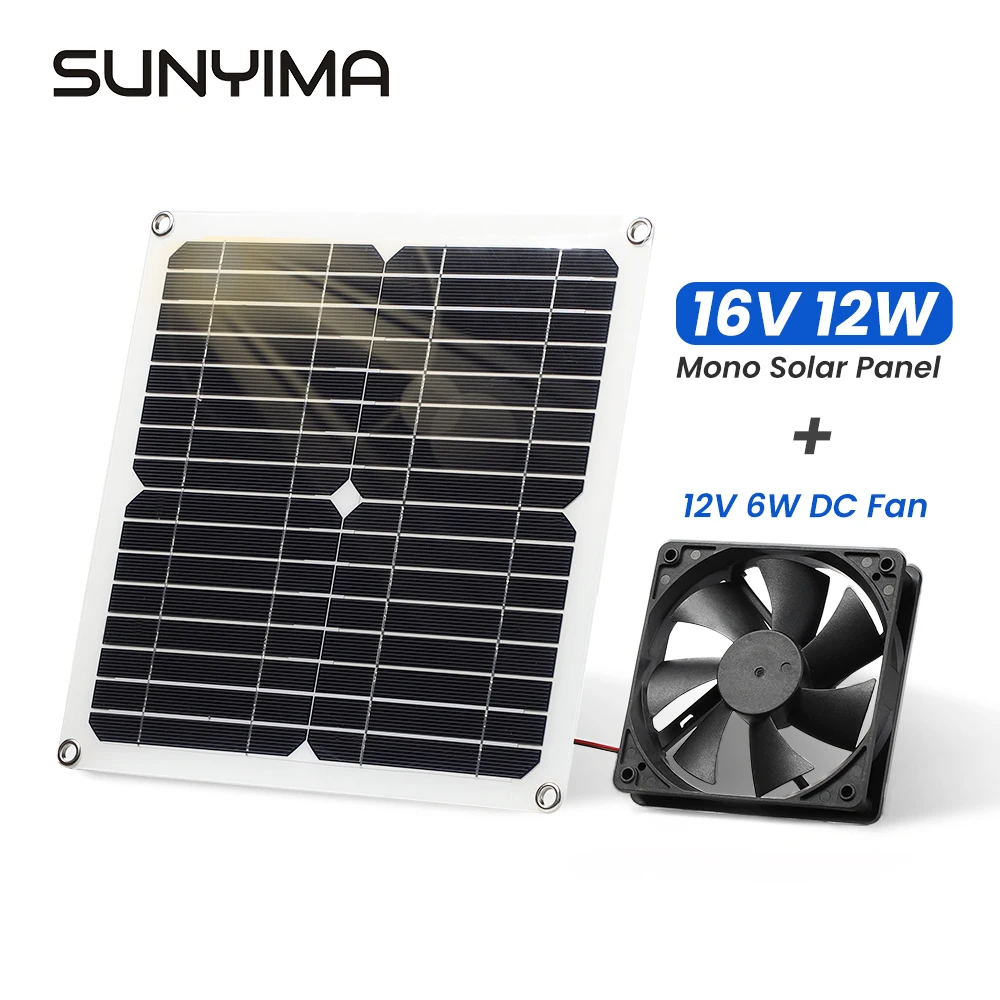 SUNYIMA Solar Fan 16V 12W 280*280MM Monocrystalline Solar Panel Kit Round Ventilation Chassis Pet Toilet House Exhaust
SUNYIMA Solar Fan 16V 12W 280*280MM Monocrystalline Solar Panel Kit Round Ventilation Chassis Pet Toilet House Exhaust