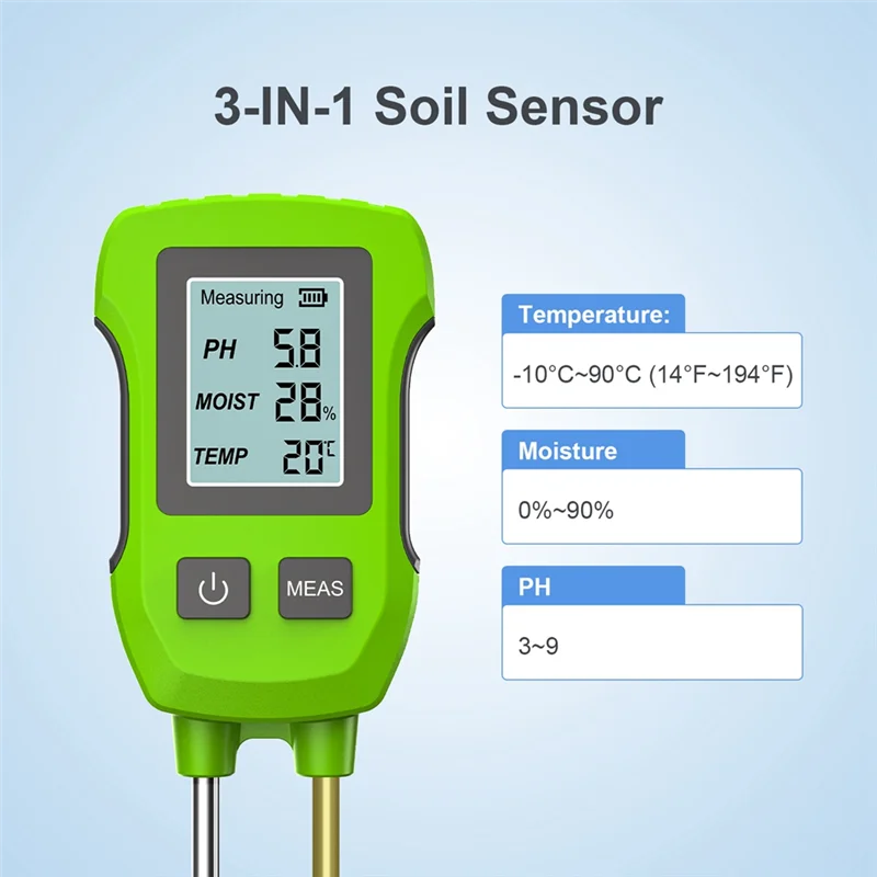 BYBS-3In1 Soil Tester Soil PH/Moisture/Temp Sensor Meter Heat-Resistant Metal Sensor Monitor
BYBS-3In1 Soil Tester Soil PH/Moisture/Temp Sensor Meter Heat-Resistant Metal Sensor Monitor