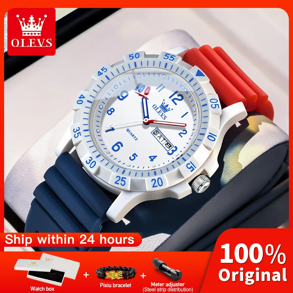 OLEVS 2705 Quartz Watch For Students Full Marks Calendar Window Silicone Strap 30m Waterproof Luminous Function Students Watch
OLEVS 2705 Quartz Watch For Students Full Marks Calendar Window Silicone Strap 30m Waterproof Luminous Function Students Watch