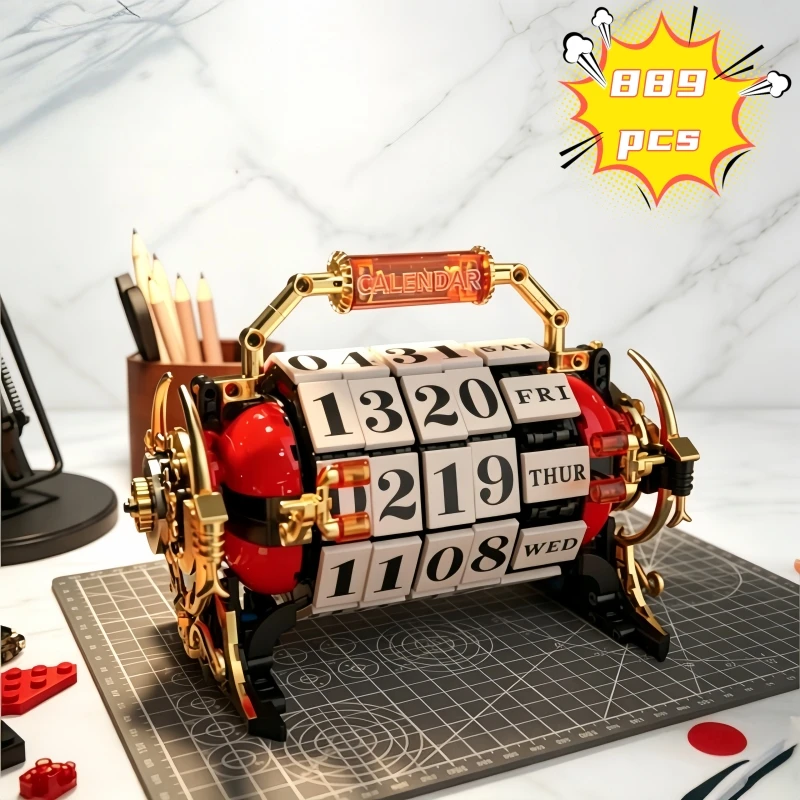 MOC 889pcs Retro Mechanical Rotating Calendar Building Set, Vintage Date Bricks Model, Desk Decoration Toy Gift for Adults
MOC 889pcs Retro Mechanical Rotating Calendar Building Set, Vintage Date Bricks Model, Desk Decoration Toy Gift for Adults