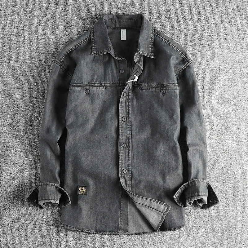 Heavy washing to do old vintage denim shirt men's double pocket design trend Europe and the United States casual shirt coat
Heavy washing to do old vintage denim shirt men's double pocket design trend Europe and the United States casual shirt coat