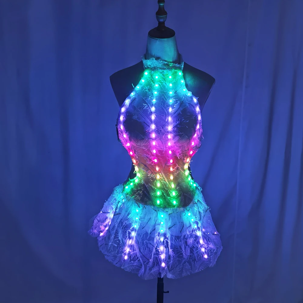 Colorful White LED Skirt Party Club Birthday Glowing Outfits Celebrate Costs Single Dance Performance Drag Queen
Colorful White LED Skirt Party Club Birthday Glowing Outfits Celebrate Costs Single Dance Performance Drag Queen