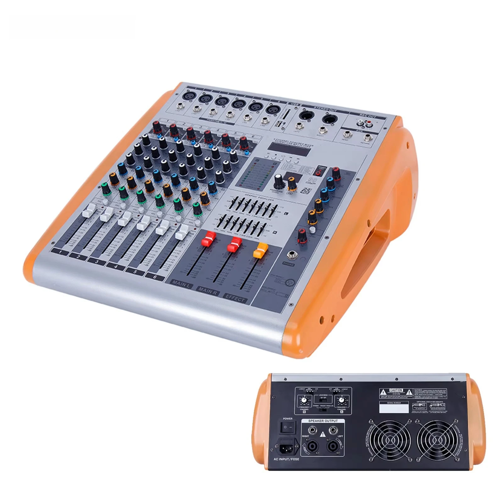 GT-6400 8/12CH MP3 Powered Audio Mixer Power 400W*2CH/ 99DSP/1 Group Stereo/3-band EQ/48V Phantom Power/Low Cut
GT-6400 8/12CH MP3 Powered Audio Mixer Power 400W*2CH/ 99DSP/1 Group Stereo/3-band EQ/48V Phantom Power/Low Cut