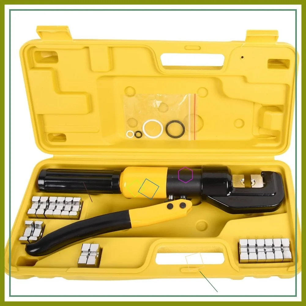 10-Ton Hydraulic Crimping Tool with 9 Die Sets for Battery Cables and Electrical Terminals
10-Ton Hydraulic Crimping Tool with 9 Die Sets for Battery Cables and Electrical Terminals