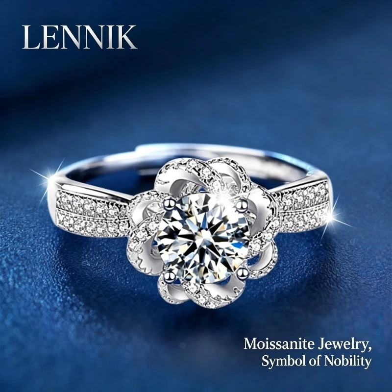 LENNIK S925 Sterling Silver Rose Fountain Crown Moissanite Open Ring Fashion Adjustable Diamond Style Finger Jewelry for Women
LENNIK S925 Sterling Silver Rose Fountain Crown Moissanite Open Ring Fashion Adjustable Diamond Style Finger Jewelry for Women