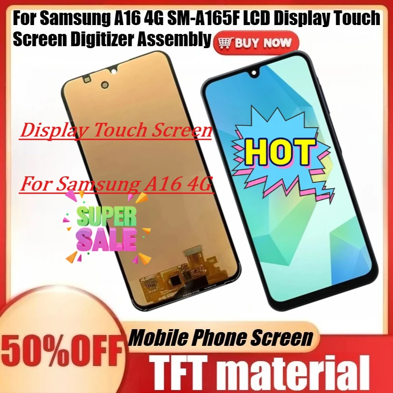 Новый сенсорный TFT-дисплей для Samsung A16 4G SM-A165F, сборка LCD-дисплея с сенсорным экраном и дигитайзером для Samsung A16
Новый сенсорный TFT-дисплей для Samsung A16 4G SM-A165F, сборка LCD-дисплея с сенсорным экраном и дигитайзером для Samsung A16